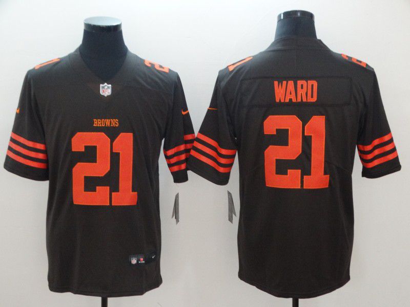 Men Cleveland Browns 21 Ward brown Nike Vapor Untouchable Limited Playe NFL Jerseys